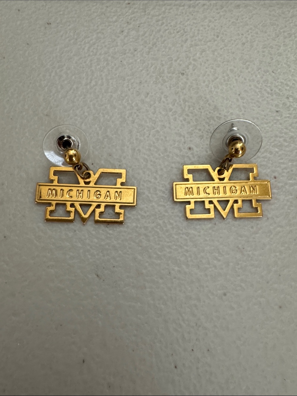 University of Michigan Gold Tone Earrings